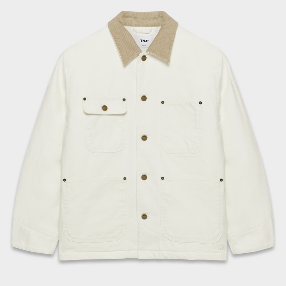 White chore barn jacket